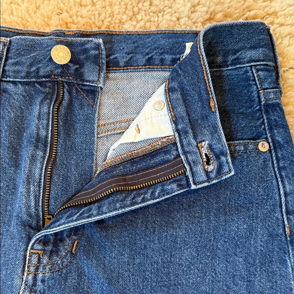 Madewell Denim Mini Skirt Rigid Denim A-Line Size 27 Like New! M1 - Picture 4 of 9